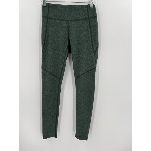 Outdoor Voices Warm Up Crop Cropped Heathered Green Athletic Leggings Sz SMALL - Picture 1 of 9